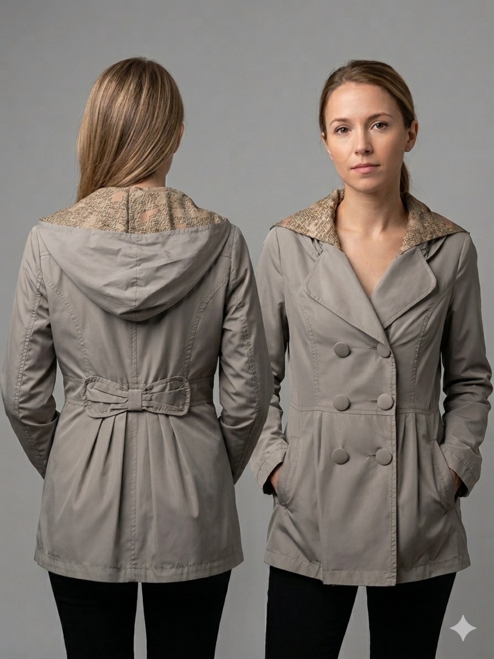💥NEW WOMEN LIGHTWEIGHT  SHORT TRENCH COAT DOUBLE-BREASTED LINED JACKET RAINCOAT